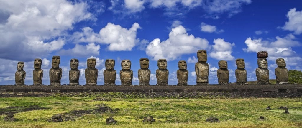 Statues overlooking Easter Island