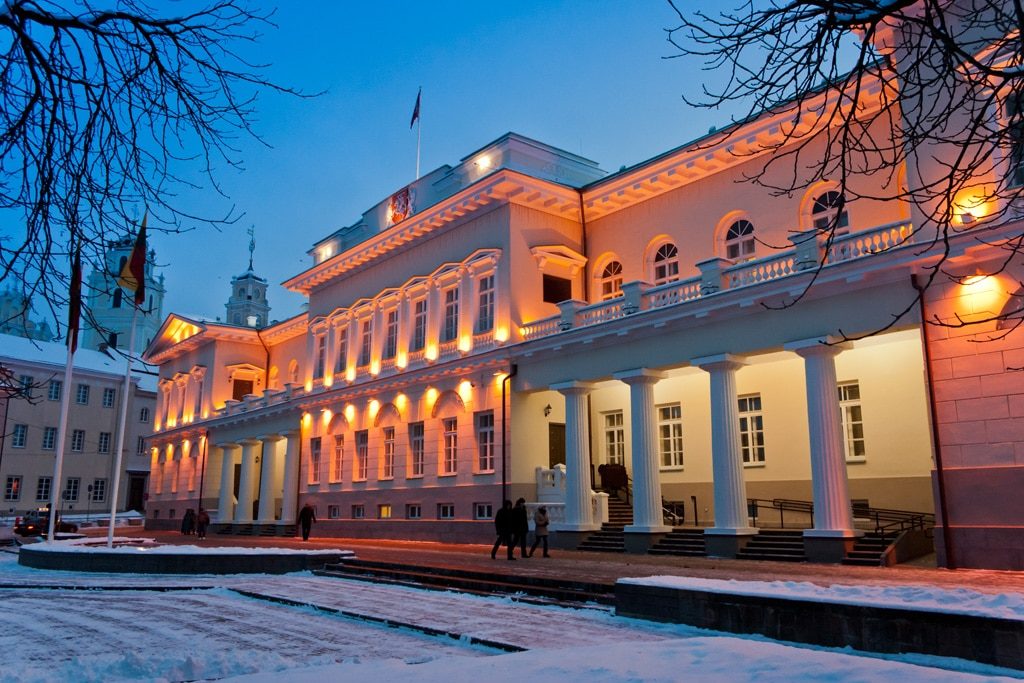 Presidential palace Vilnius Winter