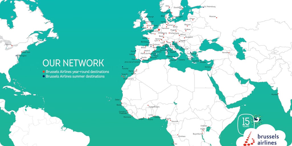 Brussels Airlines sets sail for India and other new destinations in 2017 1 bair destinationsmap 3000x1500 feb17