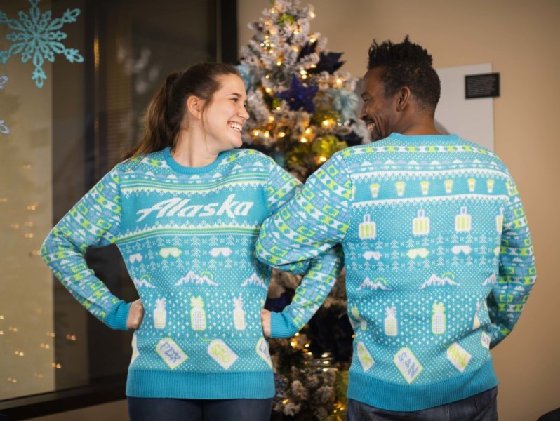 Alaska Airlines Celebrates National Ugly Holiday Sweater Day