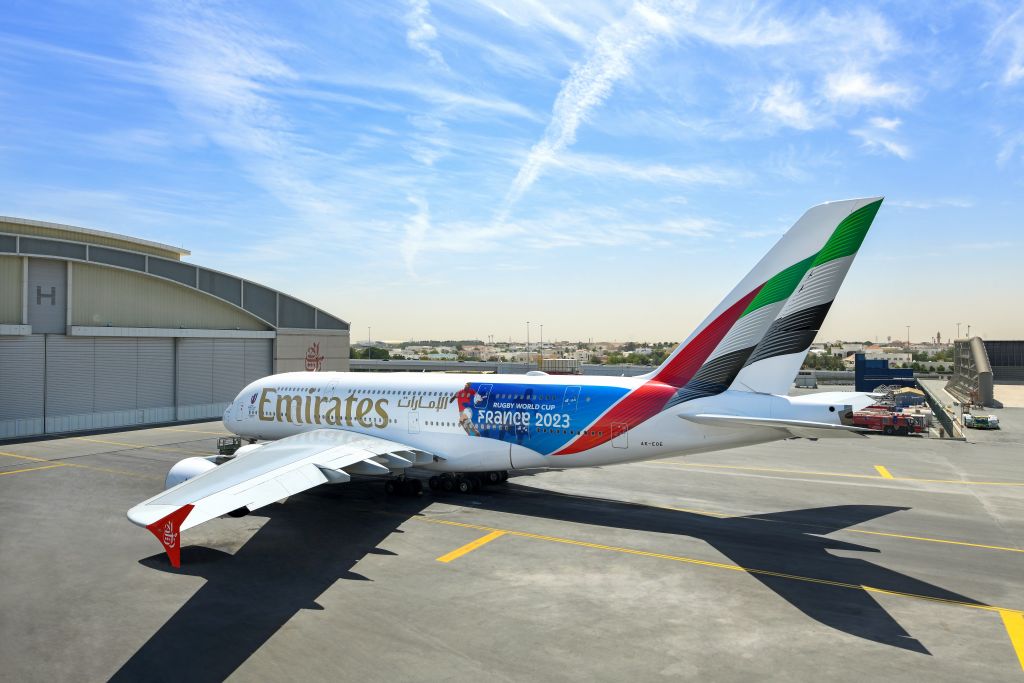 ظهرت طيران الإمارات لأول مرة في كأس العالم للرجبي 2023