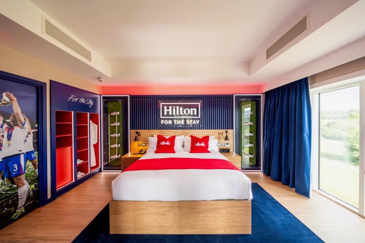 Hilton Launches ‘Stay Like The England Teams’ Football Suite for Fans at St George’s Park 11 Hilton’s “Stay Like The England Teams” Football Suite at St George’s Park, decorated with England team memorabilia and luxury furnishings.