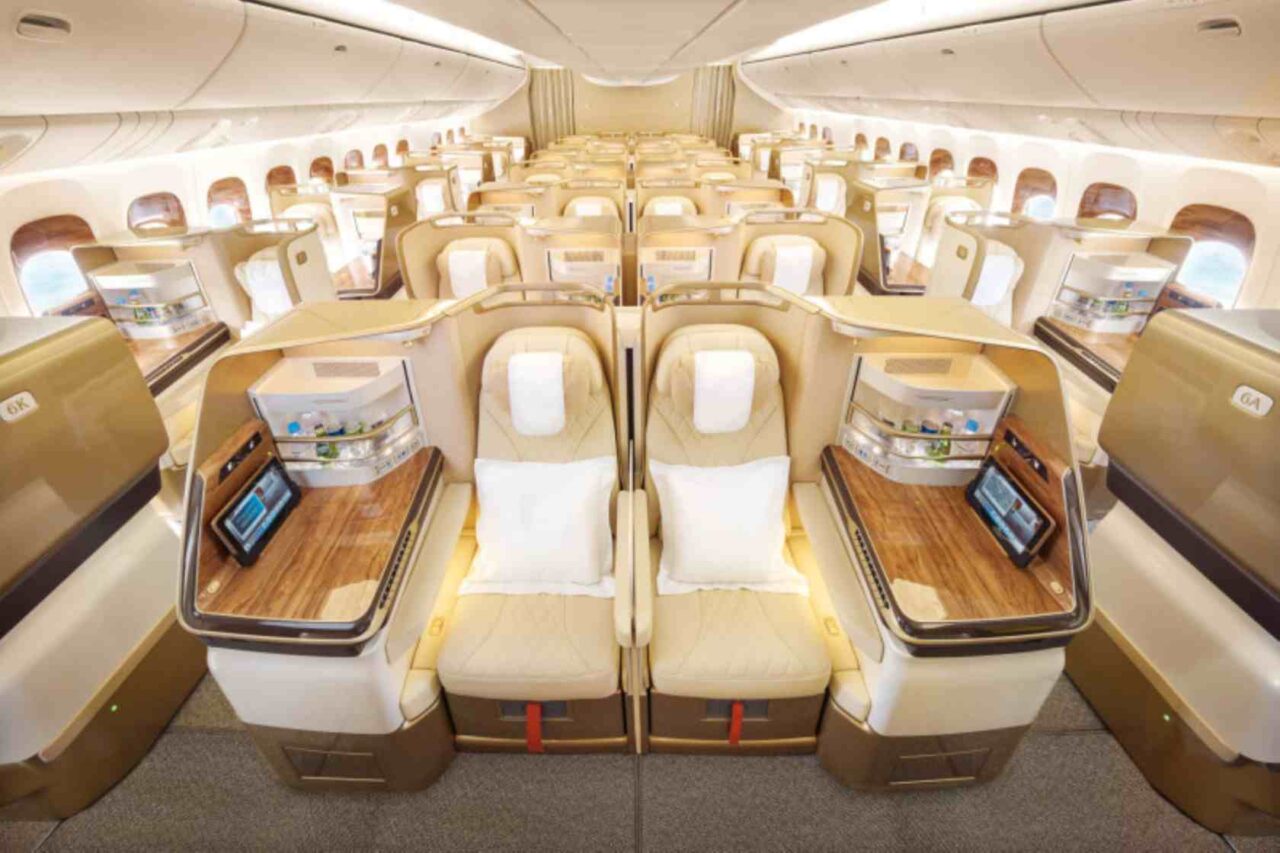 Emirates Launch First Refurbished A380 On Dubai-Birmingham Route 7 Emirates Boeing 777 Premium Economy cabin featuring leather seats and modern design