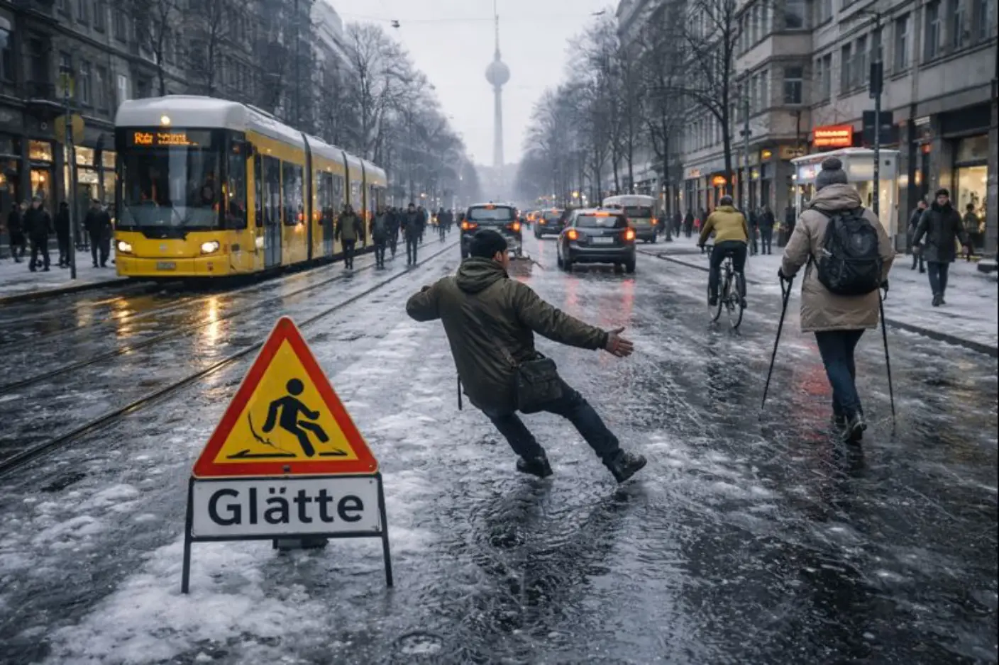 Black Ice Brings Transport Disruption Across Berlin as Authorities Warn of Extreme Slipperiness